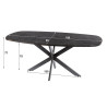 Table de salle à manger ovale 180 cm gris métallisé Eugénie