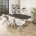 Table de salle à manger ovale 215 cm gris métallisé Eugénie