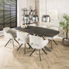Table de salle à manger ovale 215 cm gris métallisé Eugénie