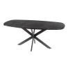 Table de salle à manger ovale 215 cm gris métallisé Eugénie