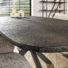 Table de salle à manger ovale 215 cm gris métallisé Eugénie