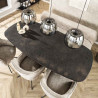 Table de salle à manger ovale 215 cm gris métallisé Eugénie