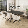 Table de salle à manger ovale 215 cm gris métallisé Eugénie