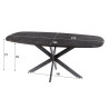Table de salle à manger ovale 215 cm gris métallisé Eugénie
