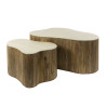 Tables basses en manguier massif et céramique Rocky (lot de 2)