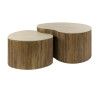 Tables basses en manguier massif et céramique Kinoa (lot de 2)