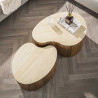 Tables basses en manguier massif et céramique Kinoa (lot de 2)