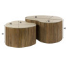 Tables basses en manguier massif et céramique Kinoa (lot de 2)