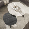 Tables basses modernes métal et céramiques Twiny (lot de 2)