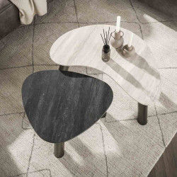 Tables basses métal et céramiques Twiny (lot de 2)