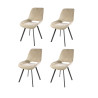 Chaise de salle à manger moderne en tissu sable Jarod (lot de 4)