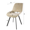 Chaise de salle à manger moderne en tissu sable Jarod (lot de 4)