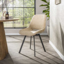 Chaise de salle à manger moderne en tissu sable Jarod (lot de 4)