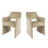 Fauteuil moderne en tissu sable Flora (lot de 2)