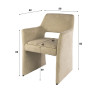 Fauteuil moderne en tissu sable Flora (lot de 2)