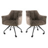 Chaise de salle à manger à roulettes en tissu Castille (lot de 2)