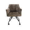 Chaise de salle à manger à roulettes en tissu Castille (lot de 2)