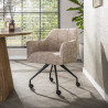 Chaise de salle à manger à roulettes en tissu Castille (lot de 2)