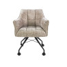 Chaise de salle à manger à roulettes en tissu Castille (lot de 2)