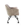Chaise de salle à manger à roulettes en tissu Castille (lot de 2)