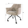 Chaise de salle à manger à roulettes en tissu Castille (lot de 2)