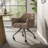 Chaise de salle à manger à roulettes en tissu Castille (lot de 2)