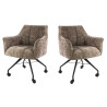 Chaise de salle à manger à roulettes en tissu Castille (lot de 2)
