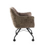 Chaise de salle à manger à roulettes en tissu Castille (lot de 2)