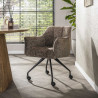 Chaise de salle à manger à roulettes en tissu Castille (lot de 2)