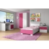 Chevet contemporain 2 tiroirs blanc/rose Mika