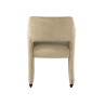 Fauteuil à roulettes moderne en tissu sable Flora (lot de 2)