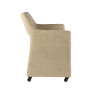 Fauteuil à roulettes moderne en tissu sable Flora (lot de 2)