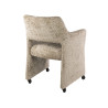 Fauteuil à roulettes en tissu savelle coloris sable Flora (lot de 2)