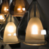 Suspension moderne 5 lampes en verre tricolore Winnie