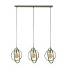 Suspension industrielle droite en métal sable 3 lampes Sam