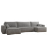 Canapé panoramique convertible en velours côtelé gris Anabella