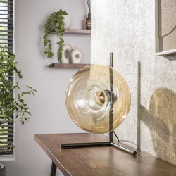 Lampe à poser moderne en verre ambré Analya