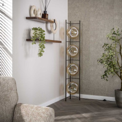 Lampadaire moderne 4 lampes en verre ambré Analya