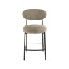 Lot de 2 tabourets de bar modernes en tissu sable Rudy
