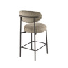 Lot de 2 tabourets de bar modernes en tissu sable Rudy