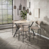 Lot de 2 tabourets de bar modernes en tissu sable Rudy