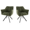 Fauteuil rotatif moderne en tissu Marcus (lot de 2)
