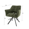Fauteuil rotatif moderne en tissu Marcus (lot de 2)