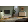 Meuble TV suspendu moderne 180 cm coloris cachemire Horizo