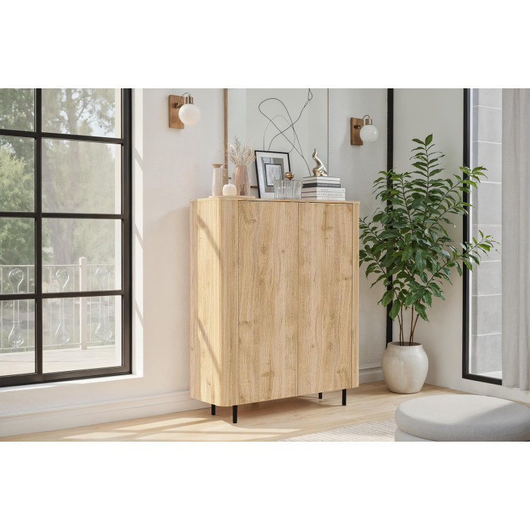 Buffet haut contemporain 130 cm chêne cadiz Marley