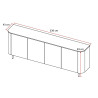 Buffet/bahut contemporain 230 cm chêne cadiz Marley