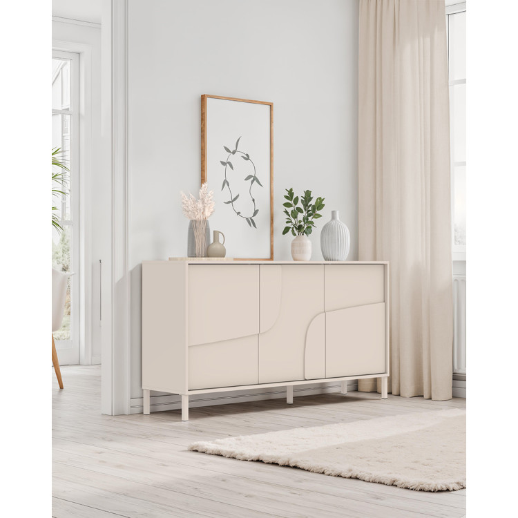 Buffet/bahut moderne 155 cm coloris cachemire Stella