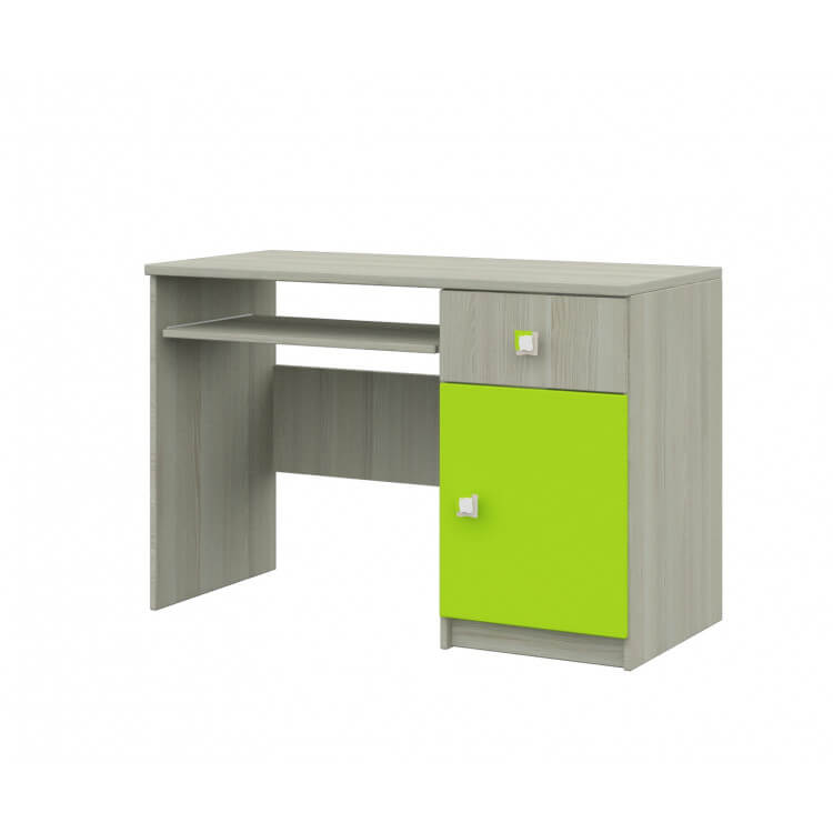 Bureau enfant contemporain chêne cendré/vert Mika