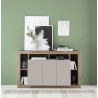 Buffet/bahut contemporain 3 portes mercure/cachemire Dominika