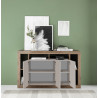 Buffet/bahut contemporain 3 portes mercure/cachemire Dominika